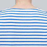 Stripe Boat Neck Long Sleeve T-Shirt [Ivory/Blue]