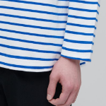 Stripe Boat Neck Long Sleeve T-Shirt [Ivory/Blue]