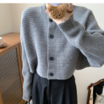 Feminine Styling Batwing Crop Knit Cardigan