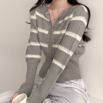 Nenby Stripe Loose-Fit Cardigan