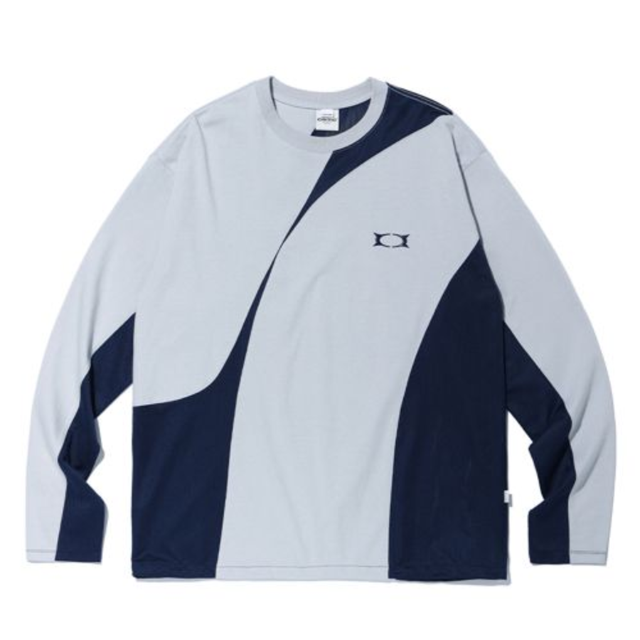 Incision Mesh Long Sleeve T-Shirt [Light Grey]