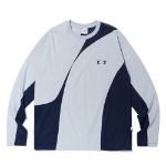 Incision Mesh Long Sleeve T-Shirt [Light Grey]