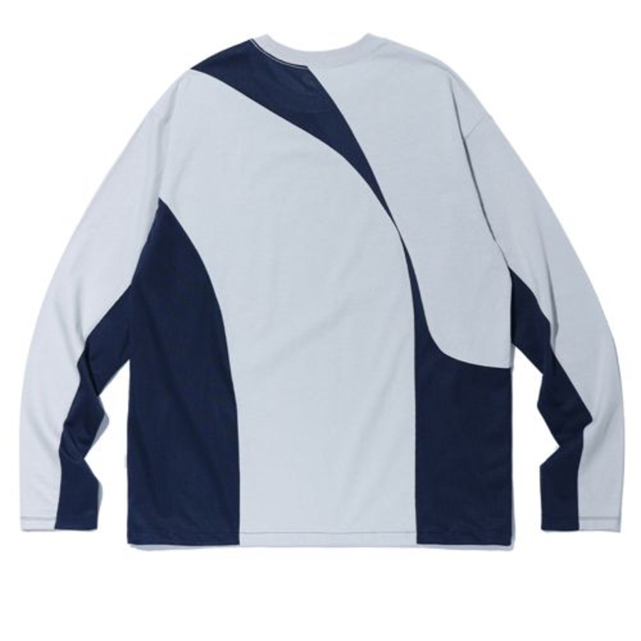 Incision Mesh Long Sleeve T-Shirt [Light Grey]