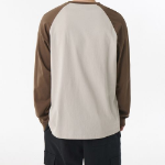 Relaxed Rib Cuffs Raglan Long Sleeve T-Shirt [Mushroom/Brown]