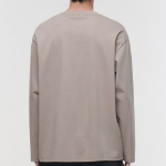 [Premium] Silket Relaxed Crew Neck Long Sleeve T-Shirt [Light Beige]