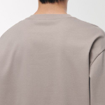 [Premium] Silket Relaxed Crew Neck Long Sleeve T-Shirt [Light Beige]