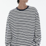 Breton Stripe Relaxed Long Sleeve T-Shirt [White/Navy]