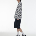 Breton Stripe Relaxed Long Sleeve T-Shirt [White/Navy]