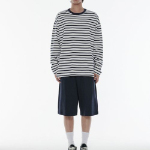 Breton Stripe Relaxed Long Sleeve T-Shirt [White/Navy]