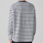 Breton Stripe Relaxed Long Sleeve T-Shirt [White/Navy]