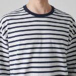 Breton Stripe Relaxed Long Sleeve T-Shirt [White/Navy]