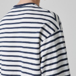 Breton Stripe Relaxed Long Sleeve T-Shirt [White/Navy]