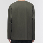 [Premium] Silket Relaxed Crew Neck Long Sleeve T-Shirt [Dusty Khaki]