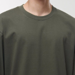 [Premium] Silket Relaxed Crew Neck Long Sleeve T-Shirt [Dusty Khaki]