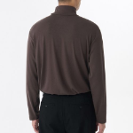 Relaxed Turtleneck Long Sleeve Knit T-Shirt [Dark Brown]