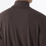 Relaxed Turtleneck Long Sleeve Knit T-Shirt [Dark Brown]