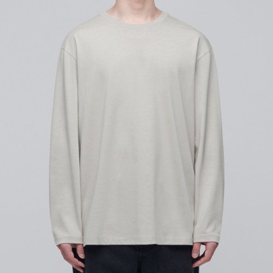Supima Relaxed Crew Neck Long Sleeve T-Shirt [Mushroom]