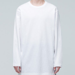 Layered Crew Neck Long Sleeve T-Shirt_Long Length [White]