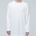 Layered Crew Neck Long Sleeve T-Shirt_Long Length [White]