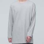 Layered Crew Neck Long Sleeve T-Shirt_Long Length [Light Grey]