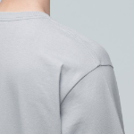 Layered Crew Neck Long Sleeve T-Shirt_Long Length [Light Grey]