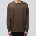 Crew Neck Long Sleeve T-Shirt [Brown]