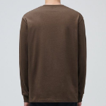 Crew Neck Long Sleeve T-Shirt [Brown]