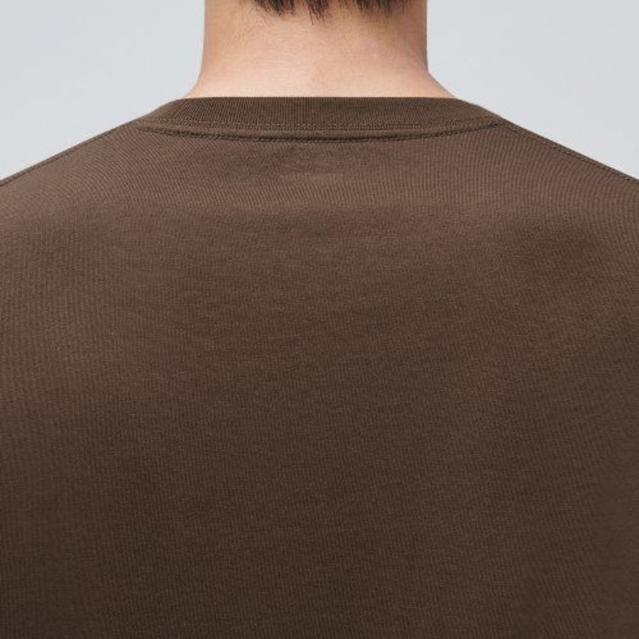 Crew Neck Long Sleeve T-Shirt [Brown]