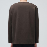 Ponte Crew Neck Long Sleeve T-Shirt [Dark Brown]