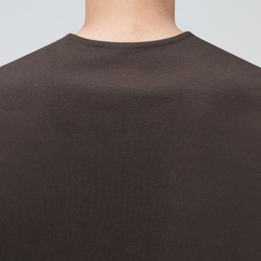 Ponte Crew Neck Long Sleeve T-Shirt [Dark Brown]