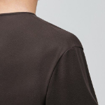 Ponte Crew Neck Long Sleeve T-Shirt [Dark Brown]