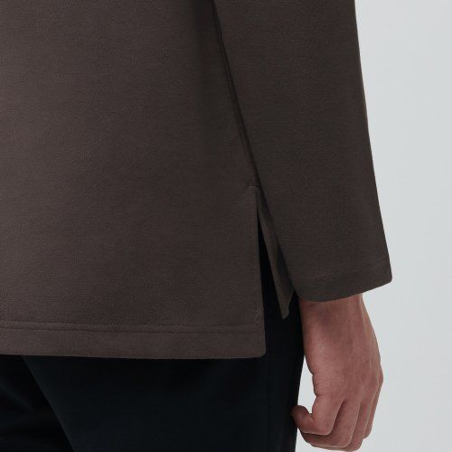 Ponte Crew Neck Long Sleeve T-Shirt [Dark Brown]
