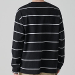 Multi Stripe Relaxed Long Sleeve T-Shirt 2 [Black]