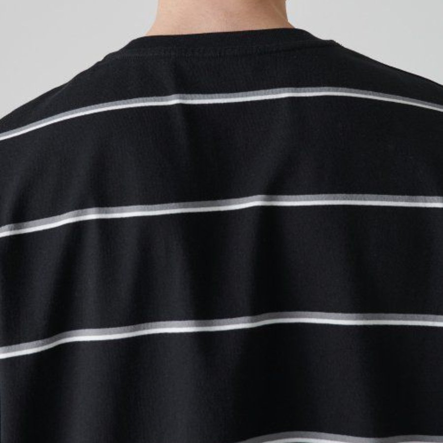 Multi Stripe Relaxed Long Sleeve T-Shirt 2 [Black]