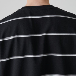 Multi Stripe Relaxed Long Sleeve T-Shirt 2 [Black]