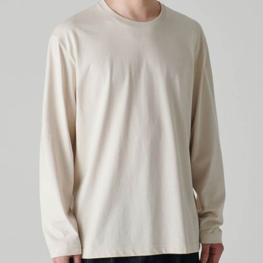 [Cooltandard] Crew Neck Long Sleeve T-Shirt [Ecru]