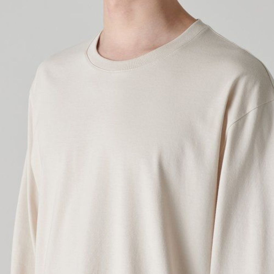 [Cooltandard] Crew Neck Long Sleeve T-Shirt [Ecru]