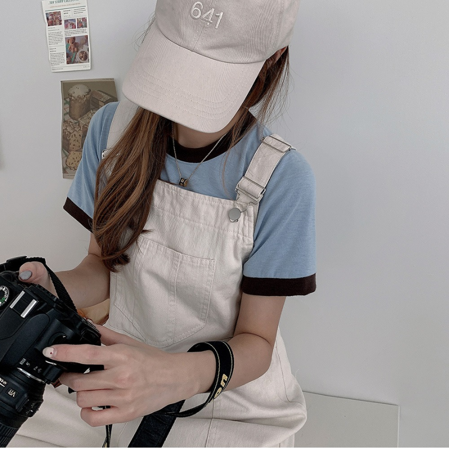 Широкий джинсовый комбинезон с лямками