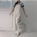 Широкий джинсовый комбинезон с лямками