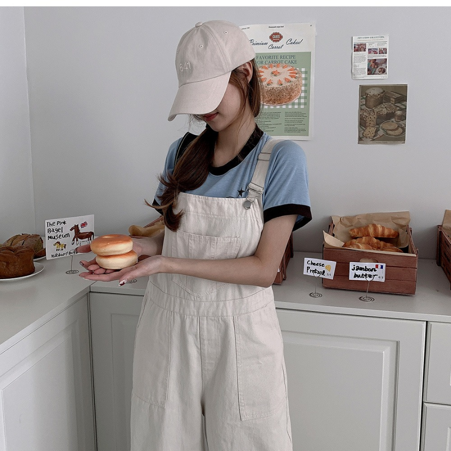 Широкий джинсовый комбинезон с лямками