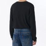 Relaxed Lightweight CR Scoop Neck Long Sleeve T-Shirt [Black]