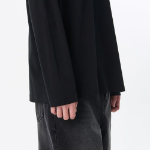 Relaxed Crew Neck Long Sleeve T-Shirt [Black]