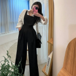 Комплект с рубашкой в полоску и широким комбинезоном на лямках