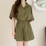 Свободный размер-Хаки-Комбинезоны