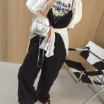 Летний комбинезон-топ с кнопками, кулиской и широкими джоггерами