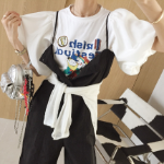 Летний комбинезон-топ с кнопками, кулиской и широкими джоггерами