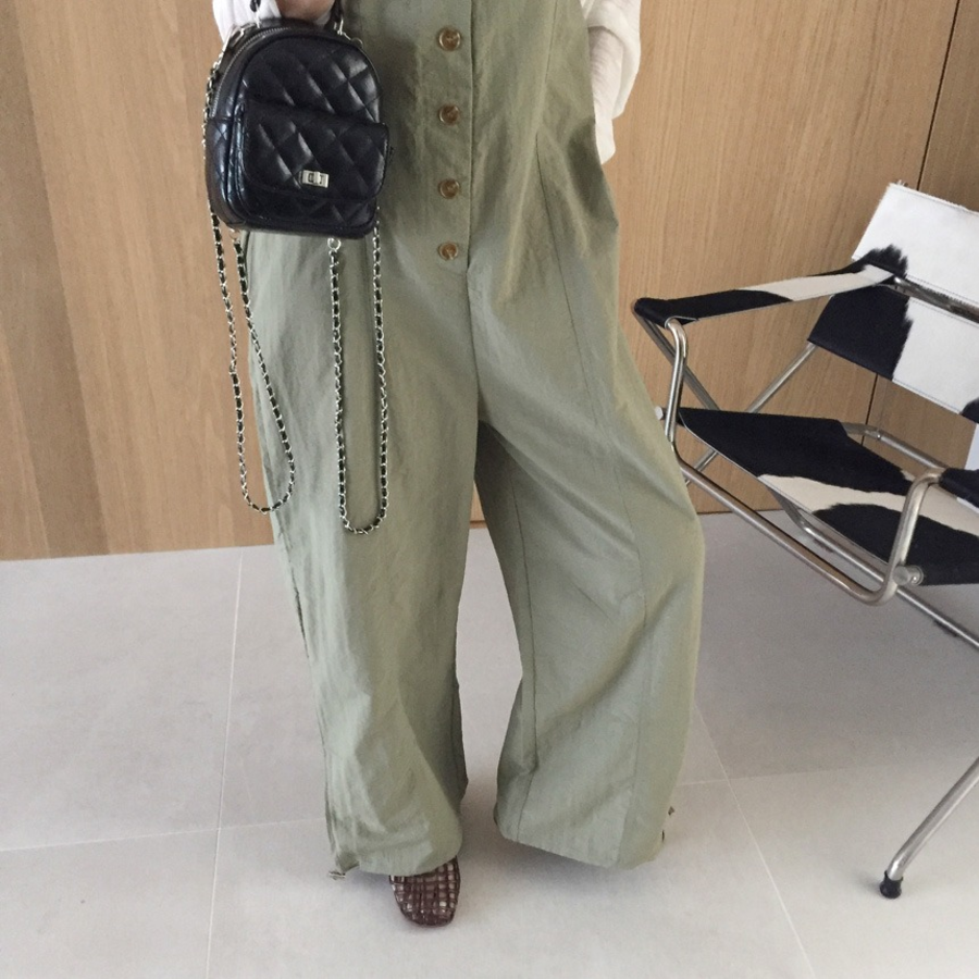 Летний комбинезон-топ с кнопками, кулиской и широкими джоггерами