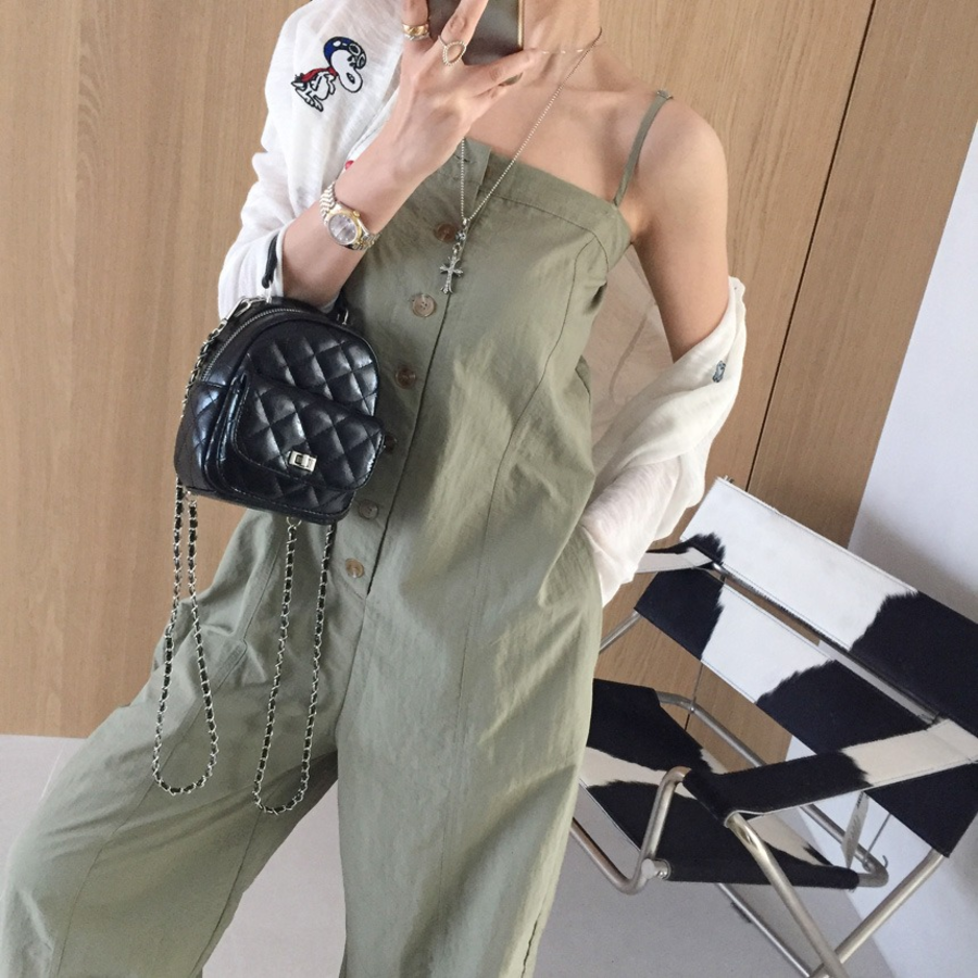 Летний комбинезон-топ с кнопками, кулиской и широкими джоггерами