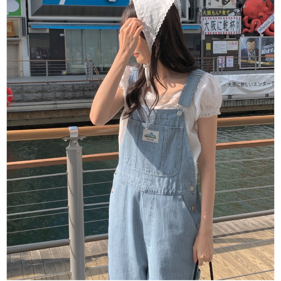 Комбинезон "Винс" в полоску с элементами карпентер-стиля