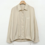 Nylon Loose Fit Zip-Up String Windbreaker